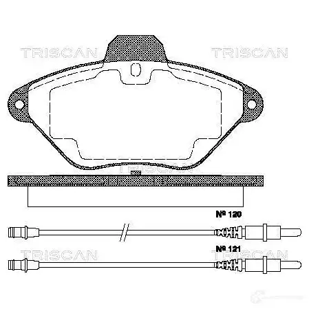 Тормозные колодки, комплект TRISCAN 811038180 SKUM7B N 1117063 5709147283646