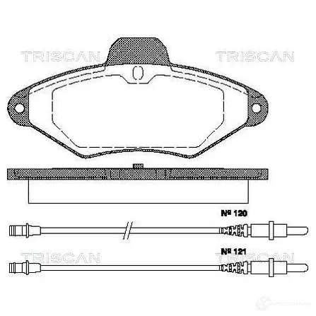 Тормозные колодки, комплект TRISCAN 5709147283639 811038156 M8NBY KH 1117062