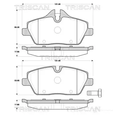 Тормозные колодки, комплект TRISCAN 811011028 X80MX FI 5709147532478 1116106 изображение 0