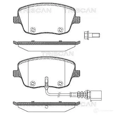 Тормозные колодки, комплект TRISCAN 1J W33 811029043 5709147850374 1116945 изображение 0