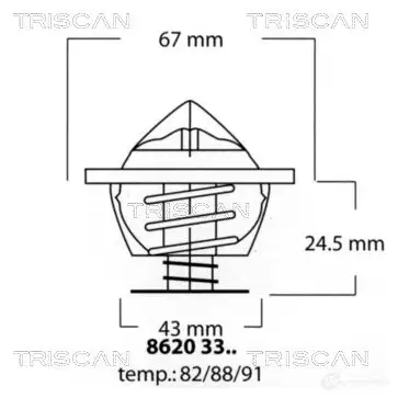 Термостат ож TRISCAN 86203382 1148824 VNM1 FF 5709147076255 изображение 0