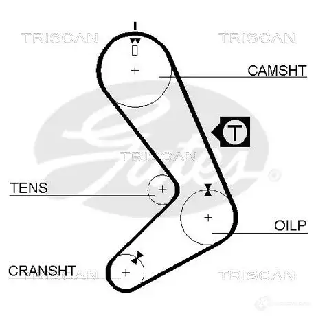 Ремень ГРМ TRISCAN 86455131 5709147040409 1151700 V 8B5E - Изображение 1