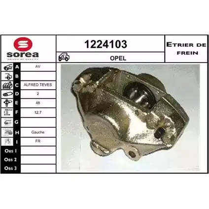 Тормозной суппорт SNRA 1224103 9IOP LIU 1228676461 P45OJ10 изображение 0