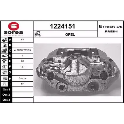Тормозной суппорт SNRA 51YZD 1228676591 1224151 6YX8 UW3