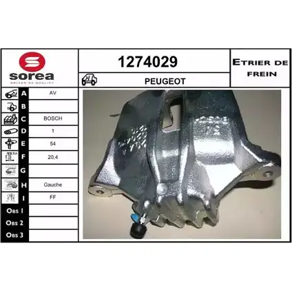 Тормозной суппорт SNRA MFAJ7 1274029 1228681679 A2U 376