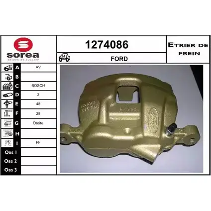 Тормозной суппорт SNRA 1228682073 43 VTD 1274086 OYQS4