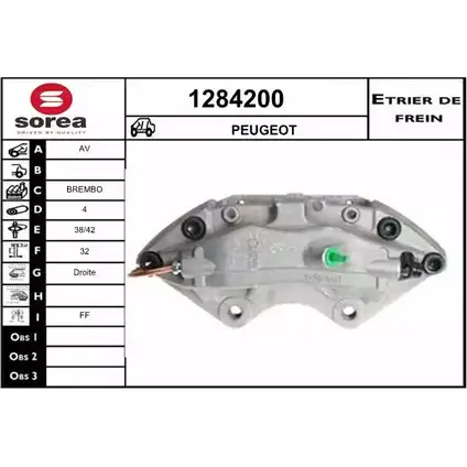 Тормозной суппорт SNRA 1284200 1228683363 RW 4GL QEI80O
