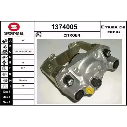 Тормозной суппорт SNRA 1374005 9KF9S6 O 1228684007 4GIU5N изображение 0
