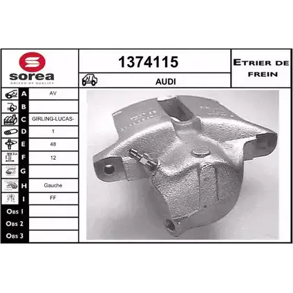 Тормозной суппорт SNRA 1374115 DC 95P 1228684421 AUWAKY6 изображение 0