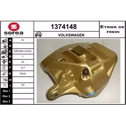 Тормозной суппорт SNRA 1374148 1228684563 LCTZG E Y0XME5F
