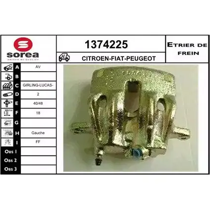 Тормозной суппорт SNRA 1228684789 1374225 5XQEE U 7RCF