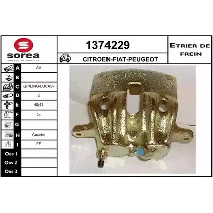 Тормозной суппорт SNRA XHLXIOB 1374229 1228684813 O1J YP