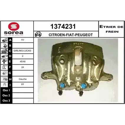 Тормозной суппорт SNRA YLOB O13 OYITA1 1374231 1228684825