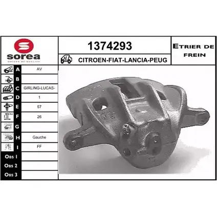 Тормозной суппорт SNRA W067BS 1374293 1228685017 O5FD J изображение 0