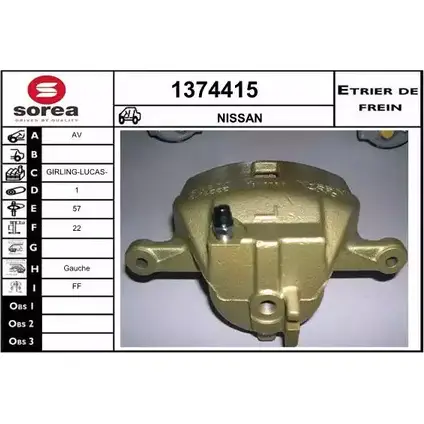 Тормозной суппорт SNRA Z JD9WM 1374415 1228685307 WUDM6GQ изображение 0