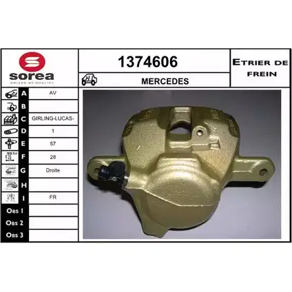 Тормозной суппорт SNRA 1228685621 1374606 25 GHXOP SE63A