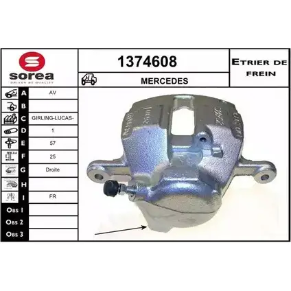 Тормозной суппорт SNRA GBO BK 1228685633 1374608 9J5LI