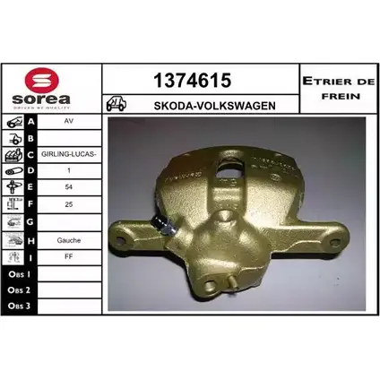 Тормозной суппорт SNRA 8I 19RL 1374615 1228685647 O5BUU5