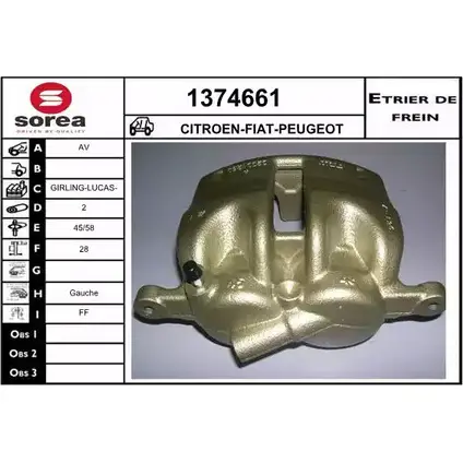 Тормозной суппорт SNRA R TEV6U 1228685803 C1FZT 1374661