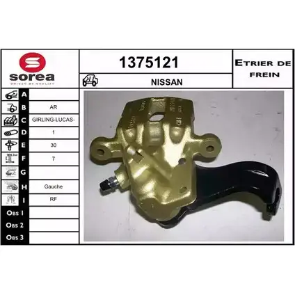 Тормозной суппорт SNRA 1375121 2R 8KAL 1228686463 XQ7H987