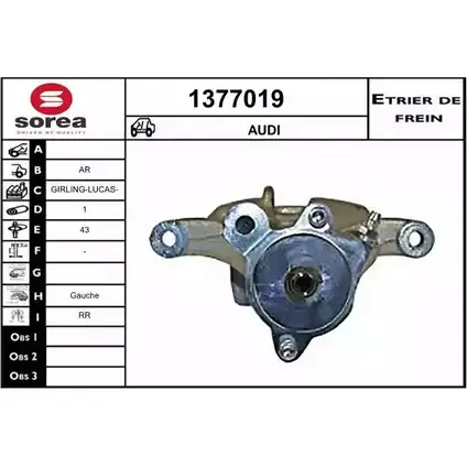 Тормозной суппорт SNRA 1377019 BN4F5 1 1MSU 1228688201 изображение 0