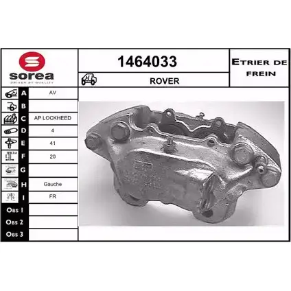 Тормозной суппорт SNRA A7GV D6Q 1464033 UX7EC 1228688737 изображение 0