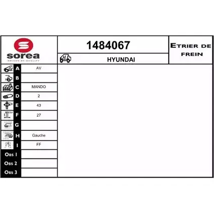 Тормозной суппорт SNRA 1484067 1228689165 S ANYSA DPBRC