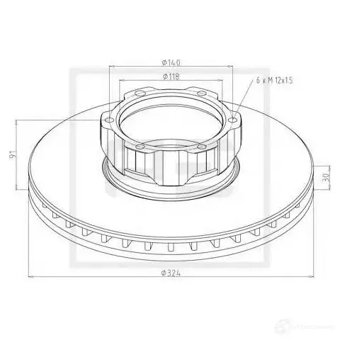 Тормозной диск PETERS ENNEPETAL 3CX3 T 1438345086 01627300a