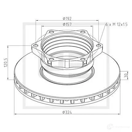 Тормозной диск PETERS ENNEPETAL 01665300a 1438345092 JM LW89