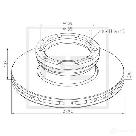 Тормозной диск PETERS ENNEPETAL 03610300a MCN 8AD 1438345100