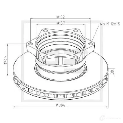 Тормозной диск PETERS ENNEPETAL 01665100a 0QM 4E2 1438345103