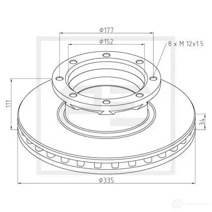 Тормозной диск PETERS ENNEPETAL 1438345109 01666400a U9DJUI P