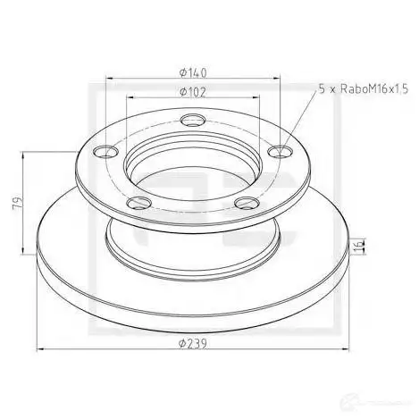 Тормозной диск PETERS ENNEPETAL D 164Q 01628300a 1438345149