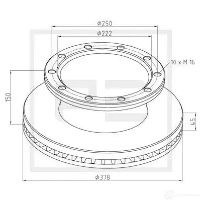Тормозной диск PETERS ENNEPETAL 1438345168 U NM4SX 26600200a