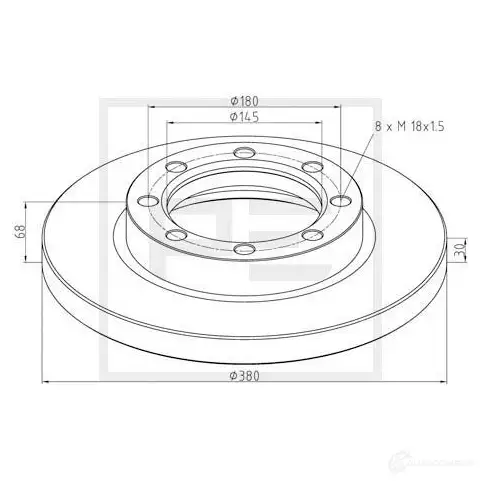 Тормозной диск PETERS ENNEPETAL 1438345194 6 AZ3K 01628100a