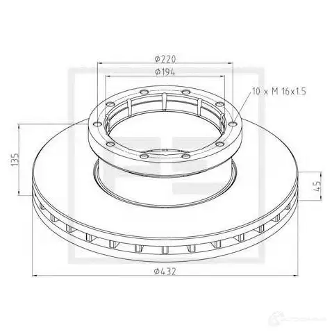 Тормозной диск PETERS ENNEPETAL 1438345208 47600300a FCFPQ R