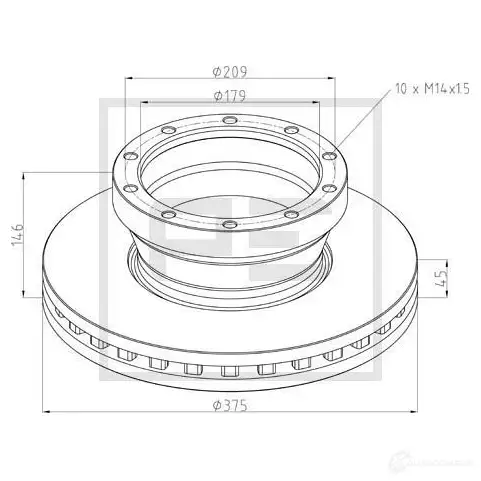 Тормозной диск PETERS ENNEPETAL 1438345238 10620500a P4D1 7S