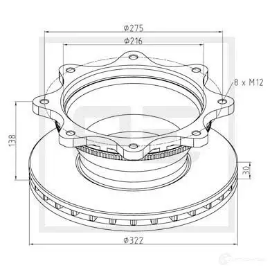Тормозной диск PETERS ENNEPETAL 14620300a 6Z 9F6K4 1438345260