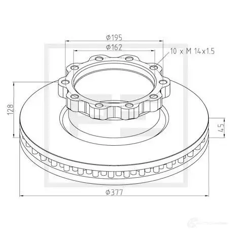 Тормозной диск PETERS ENNEPETAL C0 LCVB 1438345302 03611700a изображение 0