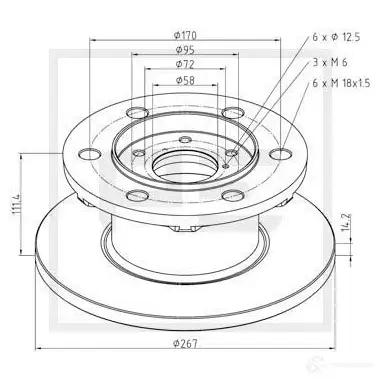 Тормозной диск PETERS ENNEPETAL 02665610a 1438345328 TE3I ML изображение 0