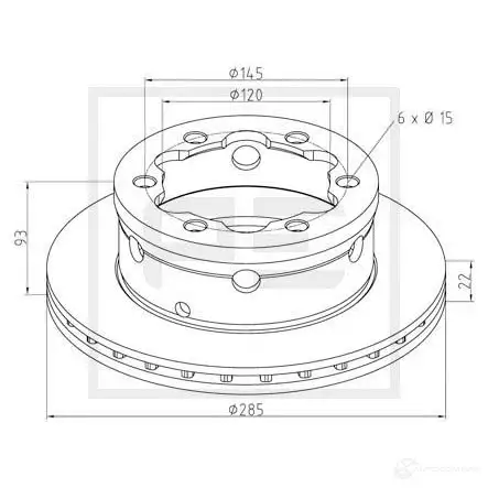 Тормозной диск PETERS ENNEPETAL 01666700a 1438345345 8B2TWA 5