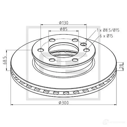 Тормозной диск PETERS ENNEPETAL HY F7M67 1438345348 01627100a изображение 0