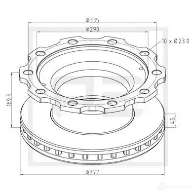 Тормозной диск PETERS ENNEPETAL 1438345369 A HNFJ 04637700a