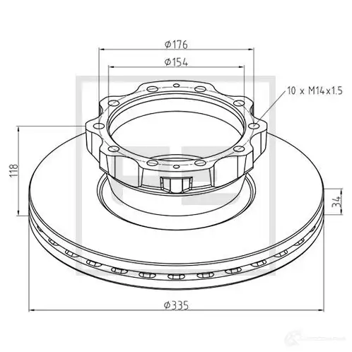 Тормозной диск PETERS ENNEPETAL SST7L V 1438345391 03612510a