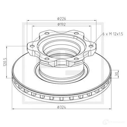 Тормозной диск PETERS ENNEPETAL JZX Z0B 1438345409 01666100a