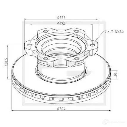 Тормозной диск PETERS ENNEPETAL 1438345414 F64N HU 01666000a