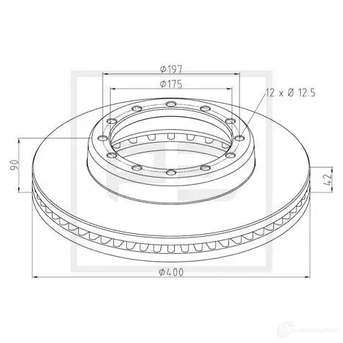 Тормозной диск PETERS ENNEPETAL 9 4KUVA 1438345418 25601600a