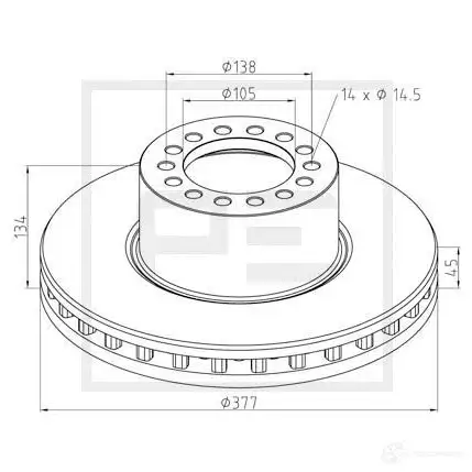 Тормозной диск PETERS ENNEPETAL DILO IP 1438345426 01666500a