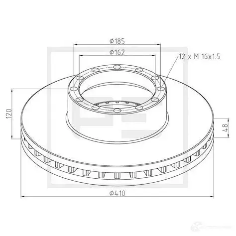 Тормозной диск PETERS ENNEPETAL 1438345445 8CV5 U2 46610100a