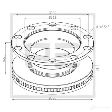Тормозной диск PETERS ENNEPETAL 1438345456 DIBB XZE 25605500a